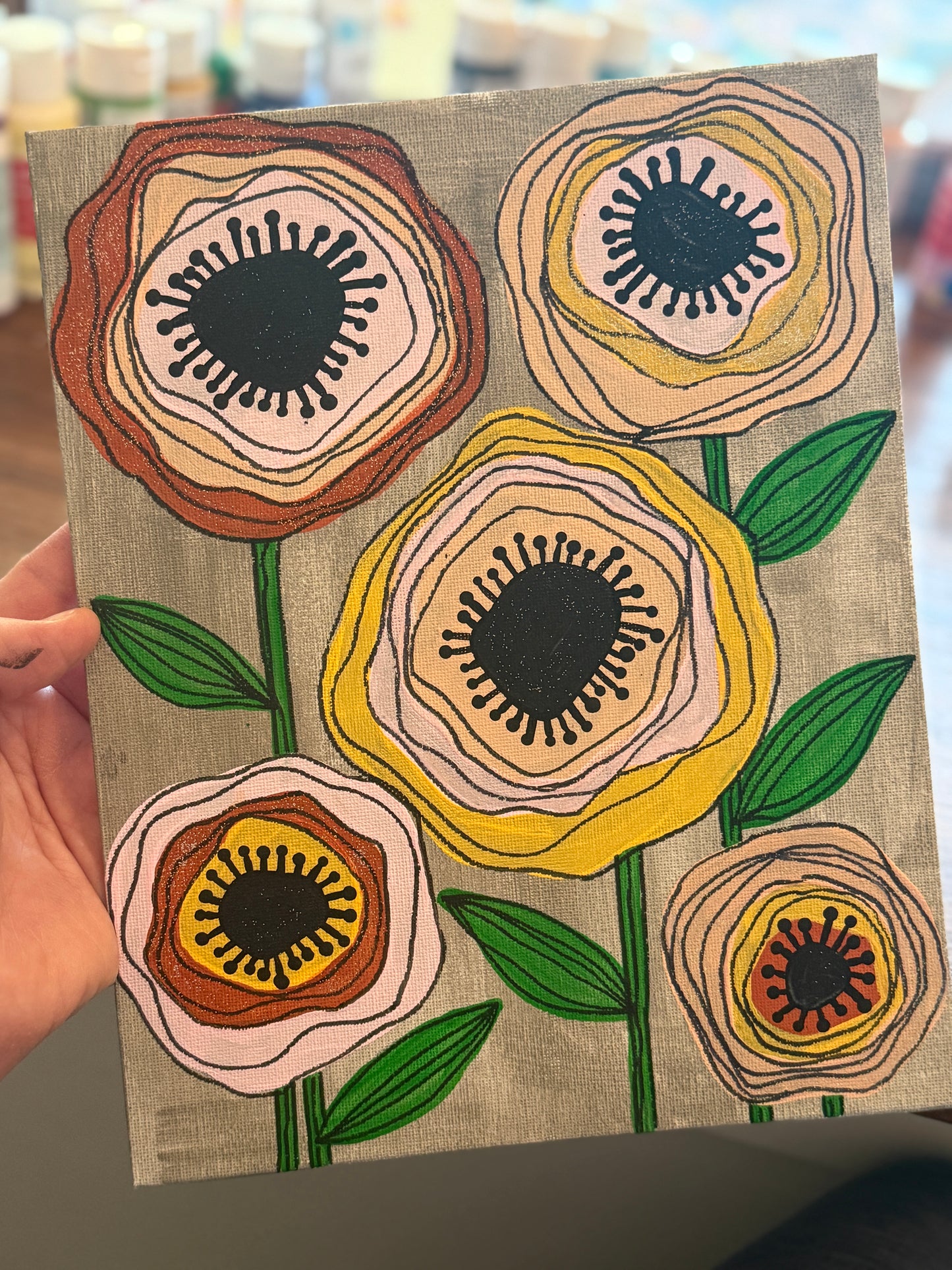 Whimsical Florals Mixed Media Paint Kit